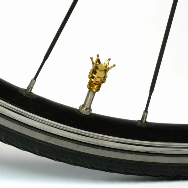 Ventilkappen Krone in Gold Silber Pink oder Schwarz für Fahrrad oder Motorrad JuHuangDa 2 STK 