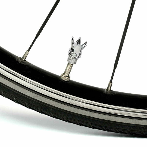 Gold ZChun 4 Stücke Fahrrad Reifen Ventilkappen Universal Staubdicht Krone Reifen Rad Vorbau Luftventilkappen 