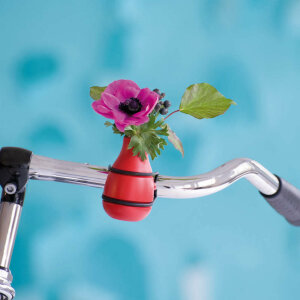Bicycle Vase / Handlebar Vase &quot;Frieda&quot; (red)