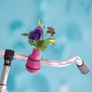 Bicycle Vase / Handlebar Vase "Frieda" (pink)