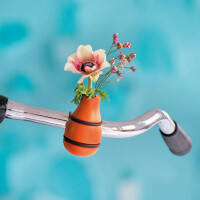 Bicycle Vase / Handlebar Vase "Frieda" (orange)