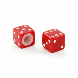 Valvecaps "Cube / Dice" (Red, 2 pcs.)