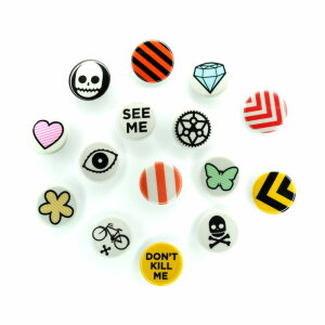 RydeSafe Reflective Buttons - Reflektierende Buttons / Pins / Badges (1 Stk. / 4er-Pack)