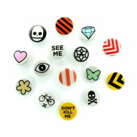 RydeSafe Reflective Buttons - Reflektierende Buttons / Pins / Badges (1 Stk. / 4er-Pack)