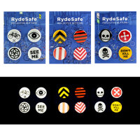 RydeSafe Reflective Buttons - Reflektierende Buttons / Pins / Badges (1 Stk. / 4er-Pack)