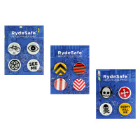 RydeSafe Reflective Buttons - Reflektierende Buttons / Pins / Badges (1 Stk. / 4er-Pack)