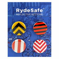 RydeSafe - Reflektierende Buttons "Road Signs" (4er-Pack)