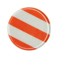 RydeSafe - Reflektierender Button "Verkehrsschild weiß/orange" (1 Stk.)