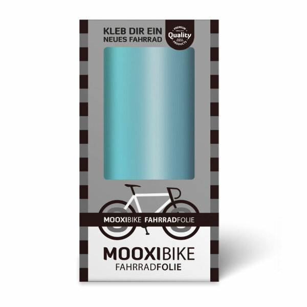 MOOXIBIKE Fahrradfolie Pearl Light Blue (Chamäleon Grün-Blau, Matt Metallic)