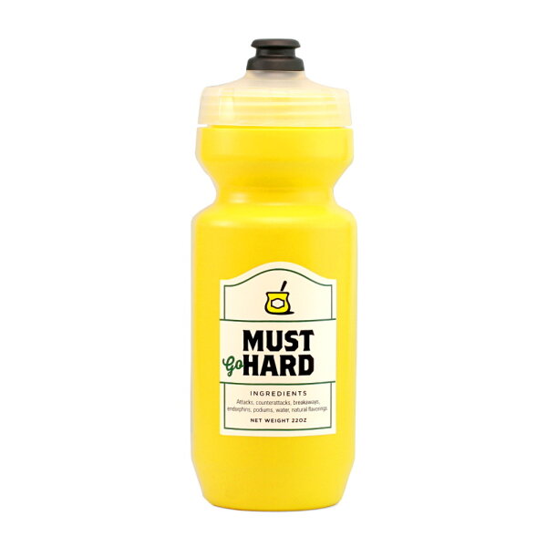 SPURCYCLE Water Bottle "Must Go Hard" (yellow)