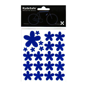 RydeSafe Reflective Bike Decals Flowers Kit - Reflektierende Blumen Sticker (Blau)