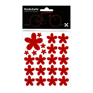 RydeSafe Reflective Bike Decals Flowers Kit (Red)