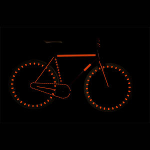 RydeSafe Reflective Bike Decals Flowers Kit - Reflektierende Blumen Sticker (Orange)