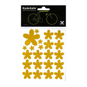 RydeSafe Reflective Bike Decals Flowers Kit - Reflektierende Blumen Sticker (Gelb)