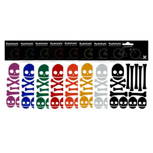 RydeSafe Reflective Bike Decals Skull & Bones Kit (14...