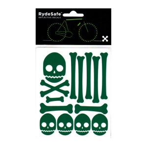 RydeSafe Reflective Bike Decals Skull & Bones Kit...