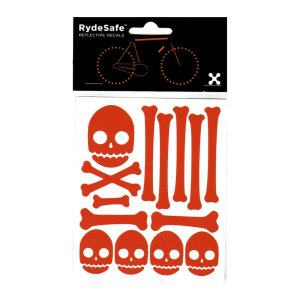 RydeSafe Reflective Bike Decals Skull & Bones Kit...