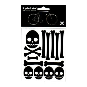 RydeSafe Reflective Bike Decals Skull & Bones Kit...
