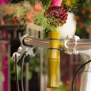 Cherry Wood Handlebar Vase (green)