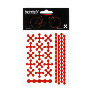 RydeSafe Reflective Bike Decals Modular SMALL (Red)