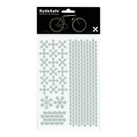 RydeSafe Reflective Bike Decals Modular LARGE (Silber / Weiss)