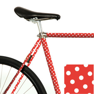 MOOXIBIKE Adhesive Bicycle Film &quot;Polka Dots&quot; (red)