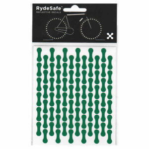 RydeSafe Chain Wrap Kit (grün) - Reflektierende Aufkleber für die Kette
