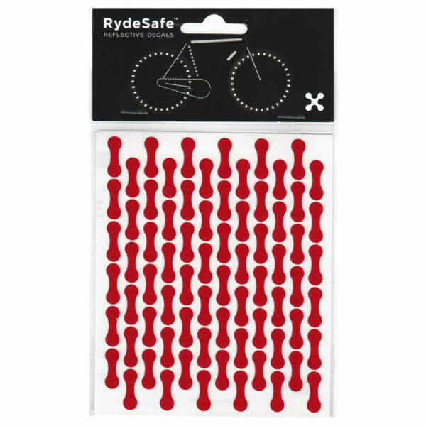 RydeSafe Chain Wrap Kit (rot) - Reflektierende Aufkleber für die Kette
