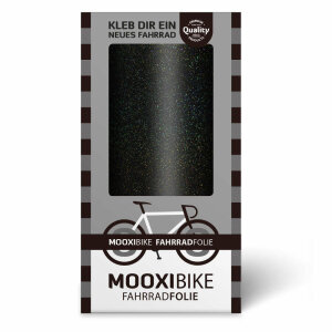 MOOXIBIKE Fahrradfolie Galaxy Black (Galaktisch glitzerndes Schwarz, Gl&auml;nzend)