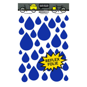 MooxiBike reflective Cargo Bike Sticker &quot;Blue Raindrops&quot; (36 Stk.)