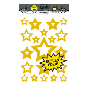 MooxiBike Reflective Cargobike Sticker "Yellow Stars" (12 Pcs.)