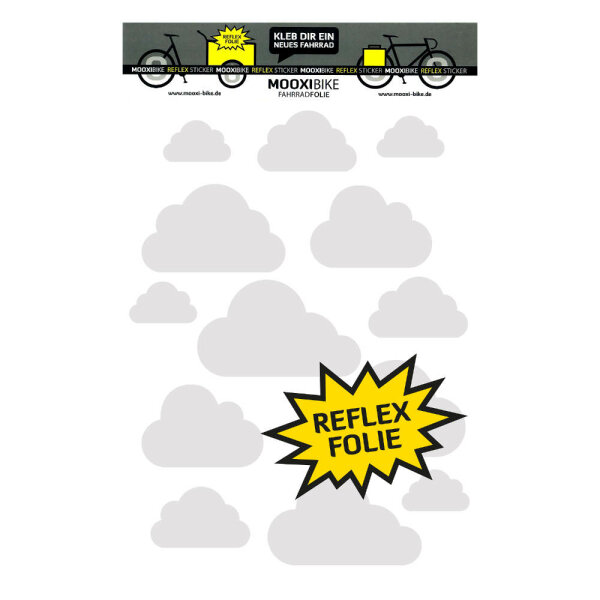 MooxiBike Reflective Cargobike Sticker "Silver Clouds" (13 Pcs.)