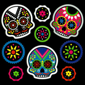 MooxiBike Reflective Stickers &quot;Dia de Muertos&quot; (9 Stk.)