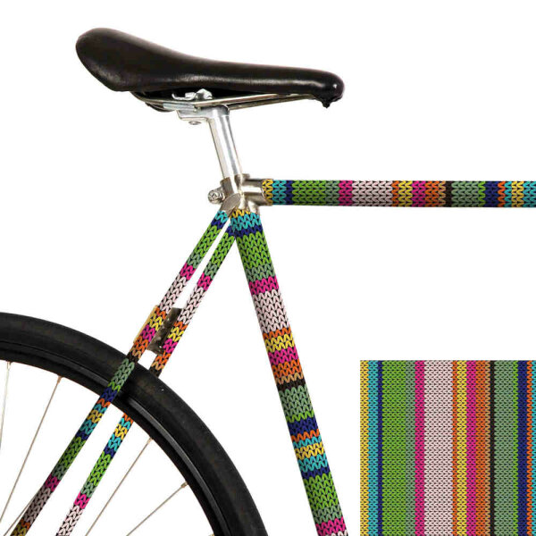 MOOXIBIKE Fahrrad Folie Guerilla Knitting Strickmuster Bike pimpen Rad Aufkleber