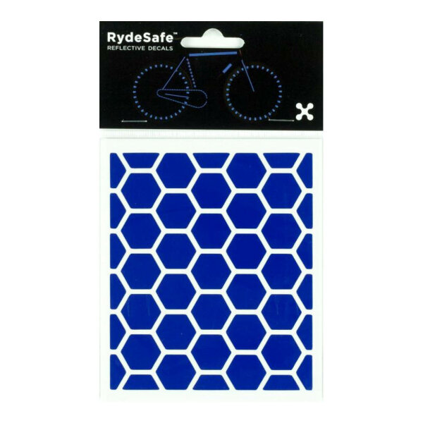 RydeSafe Reflektierende Aufkleber Hexagon SMALL (Blau)