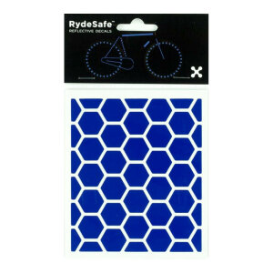 RydeSafe Refletive Stickers Hexagon SMALL (Blue)