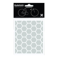RydeSafe Reflective Stickers Hexagon SMALL (White / Silver)