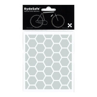 RydeSafe Reflektierende Aufkleber Hexagon SMALL (Weiss / Silber)