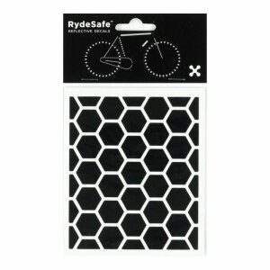RydeSafe Reflektierende Aufkleber Hexagon SMALL (Schwarz)
