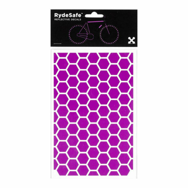 RydeSafe Reflektierende Aufkleber Hexagon LARGE (Violett)