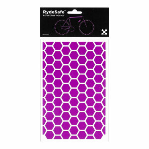 RydeSafe Reflektierende Aufkleber Hexagon LARGE (Violett)