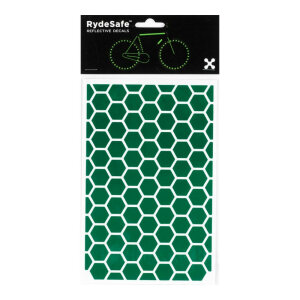 RydeSafe Reflective Stickers Hexagon LARGE (Green)