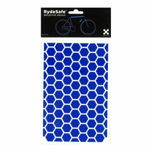 RydeSafe Reflective Stickers Hexagon LARGE (Blue)