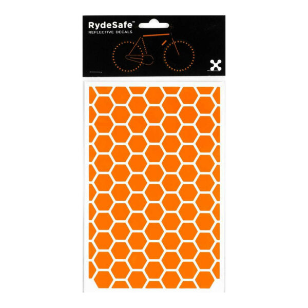 RydeSafe Reflektierende Aufkleber Hexagon LARGE (Orange)