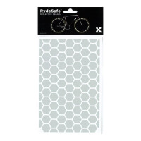 RydeSafe Reflective Stickers Hexagon LARGE (White / Silver)