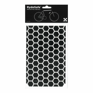 RydeSafe Reflektierende Aufkleber Hexagon LARGE (Schwarz)