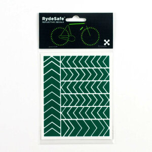 RydeSafe Reflective Stickers Chevron SMALL (Green)