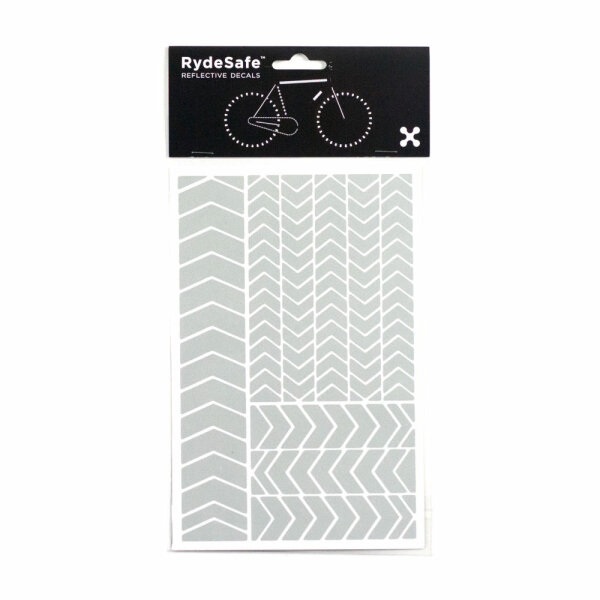 RydeSafe Reflective Stickers Chevron LARGE (White / Silver)