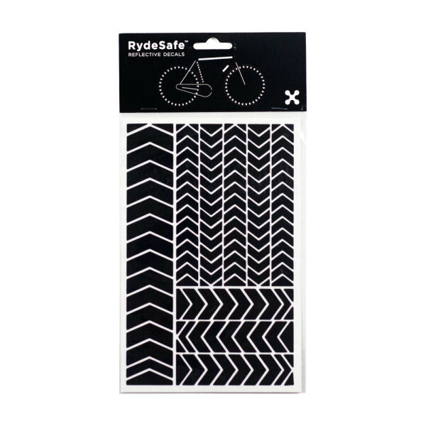 RydeSafe Reflective Stickers Chevron LARGE (Black)