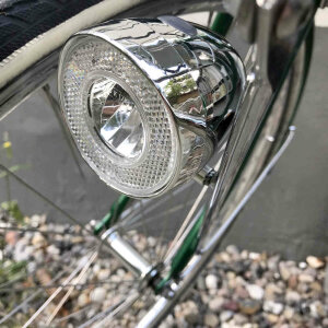 Retro LED Battery Front Light with Chrome Look